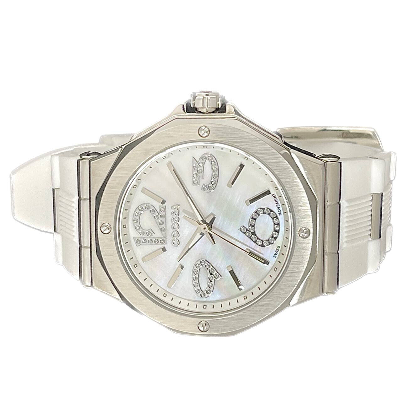 COOSSA ORIGINAL First Edition 20254 Women's Watch Swiss Ronda Movement Mother of Pearl Dial 36.5MM Stainless Steel Case 100M Water Resistant White/Silver Tone