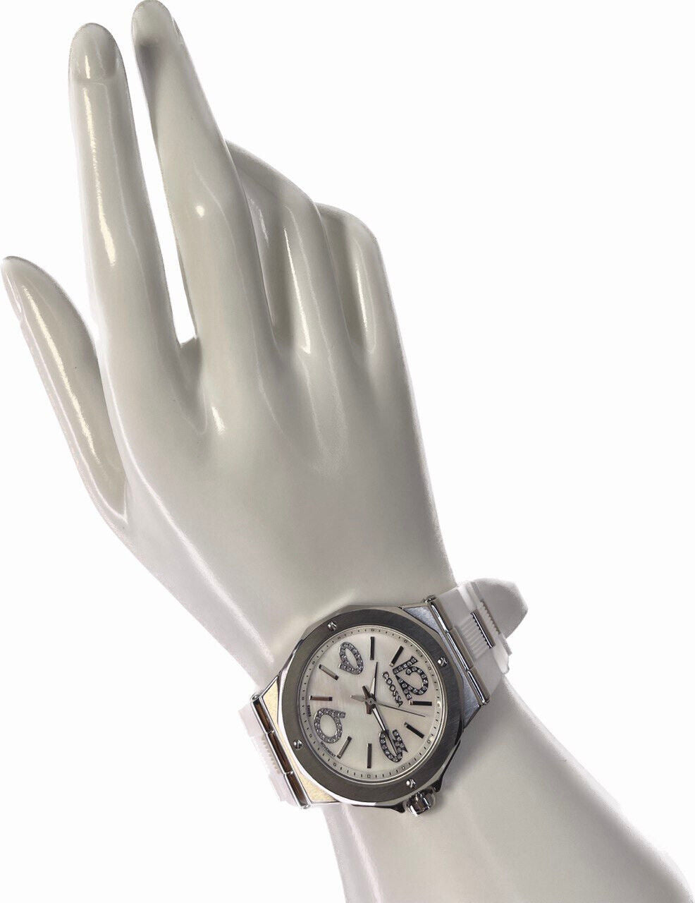 COOSSA ORIGINAL First Edition 20254 Women's Watch Swiss Ronda Movement Mother of Pearl Dial 36.5MM Stainless Steel Case 100M Water Resistant White/Silver Tone