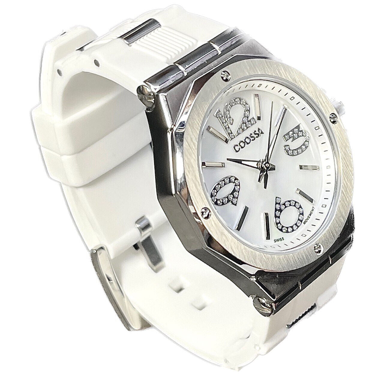 COOSSA ORIGINAL First Edition 20254 Women's Watch Swiss Ronda Movement Mother of Pearl Dial 36.5MM Stainless Steel Case 100M Water Resistant White/Silver Tone