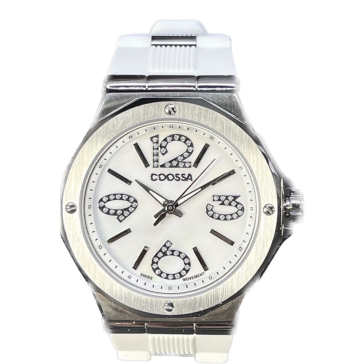 COOSSA ORIGINAL First Edition 20254 Women's Watch Swiss Ronda Movement Mother of Pearl Dial 36.5MM Stainless Steel Case 100M Water Resistant White/Silver Tone