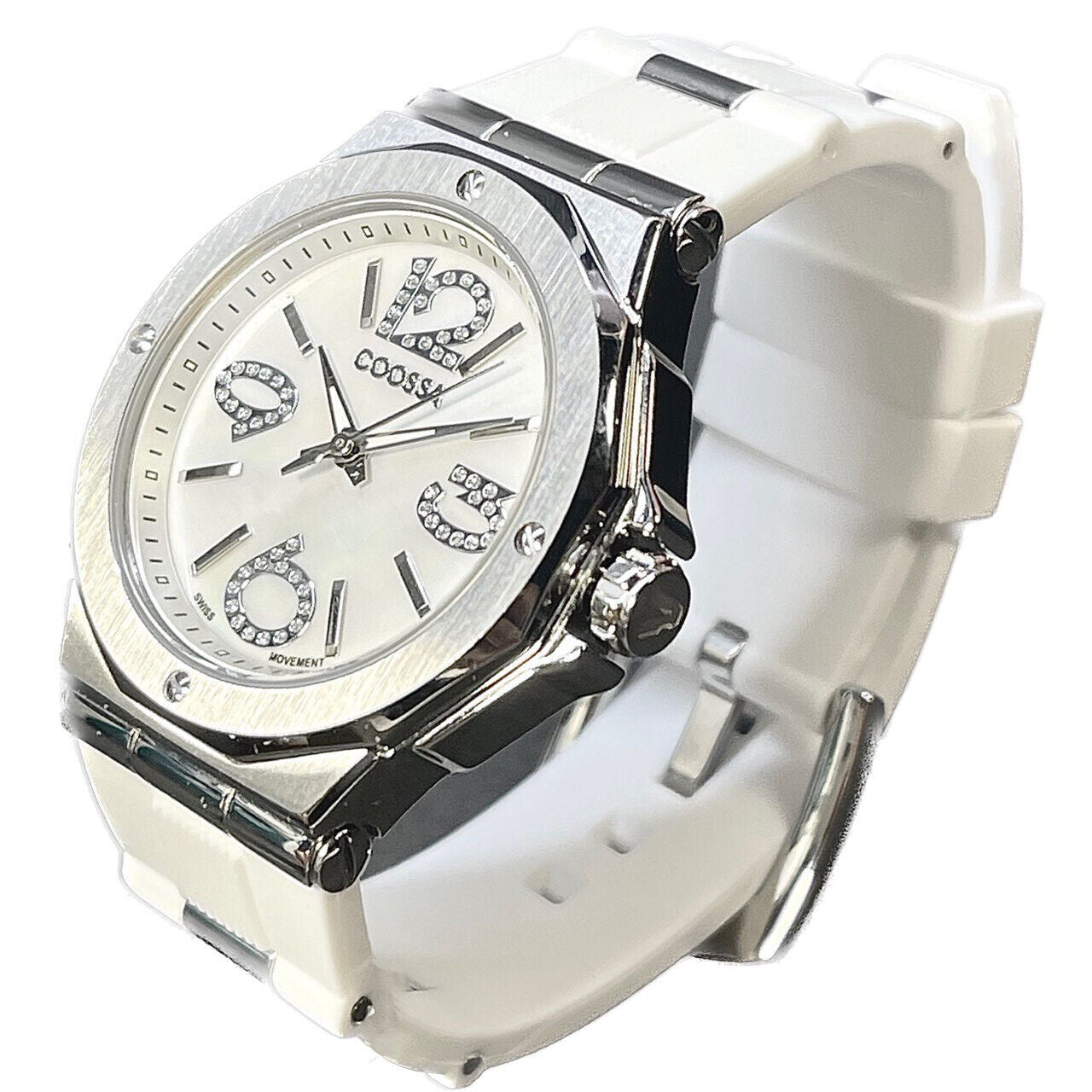 COOSSA ORIGINAL First Edition 20254 Women's Watch Swiss Ronda Movement Mother of Pearl Dial 36.5MM Stainless Steel Case 100M Water Resistant White/Silver Tone