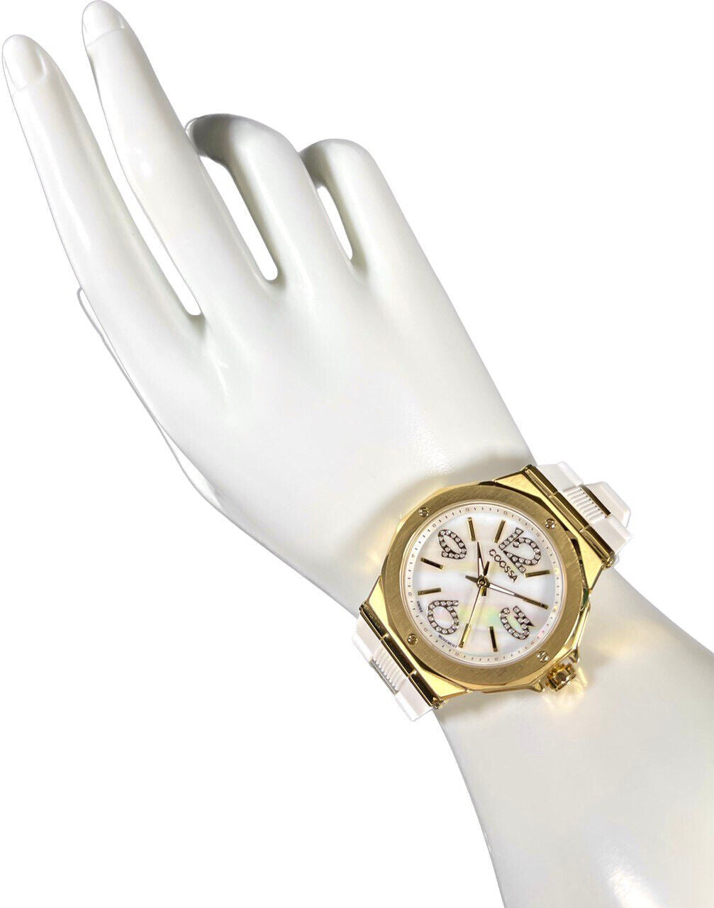 COOSSA ORIGINAL First Edition 20253 Women's Watch Swiss Ronda Movement Mother of Pearl Dial 36.5MM Stainless Steel Case 100M Water Resistant White/Gold Tone