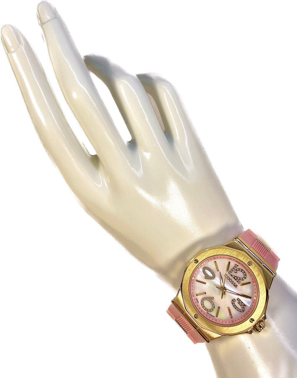 COOSSA ORIGINAL First Edition 20250 Women's Watch Swiss Ronda Movement Mother of Pearl Dial 36.5MM Stainless Steel Case 100M Water Resistant Pink/Gold Tone
