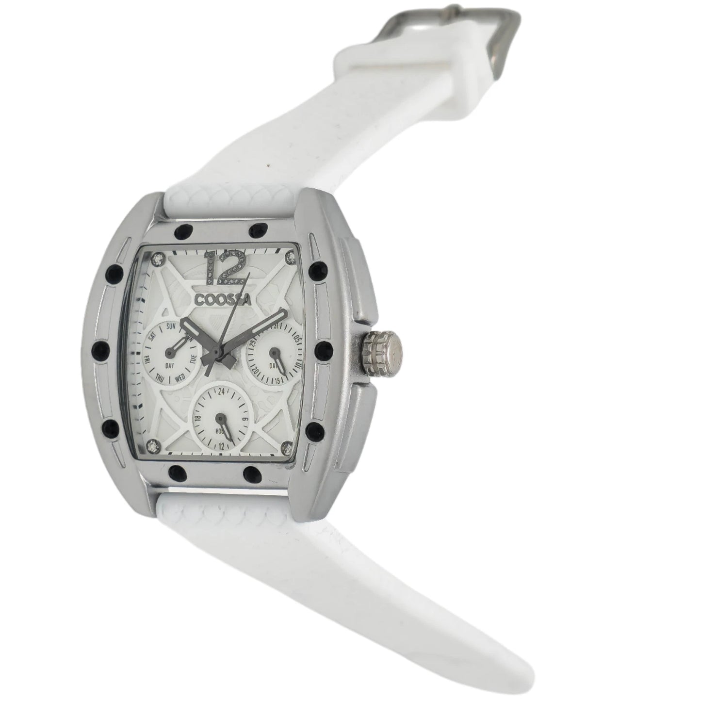 COOSSA ORIGINAL Special Edition Women Tonneau 35MM Silver/White Day-Date Watch