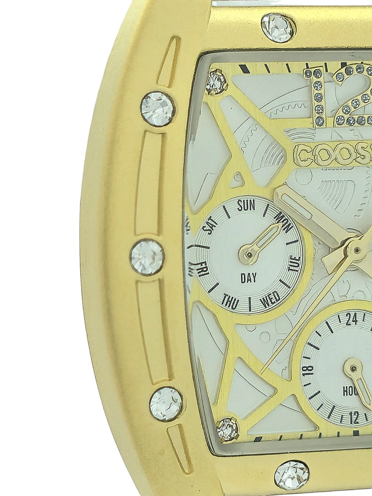 COOSSA ORIGINAL Special Edition Women's Tonneau 35MM Gold/White Day-Date Watch