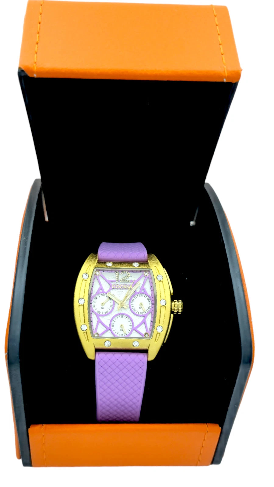 COOSSA ORIGINAL Special Edition Women's Tonneau 35MM Gold/Purple Day-Date Watch