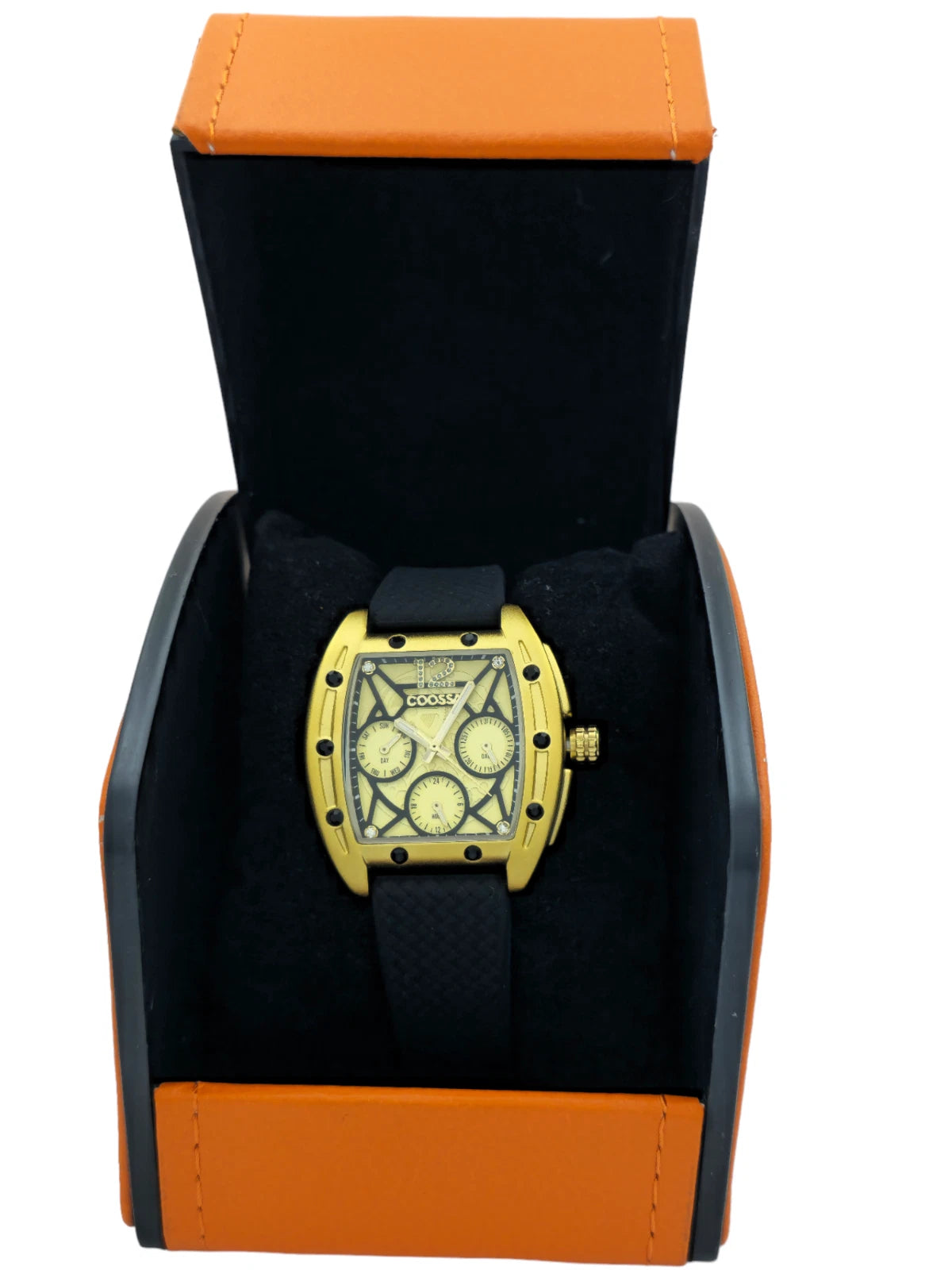 COOSSA ORIGINAL Special Edition Women's Tonneau 35MM Gold/Black Day-Date Watch