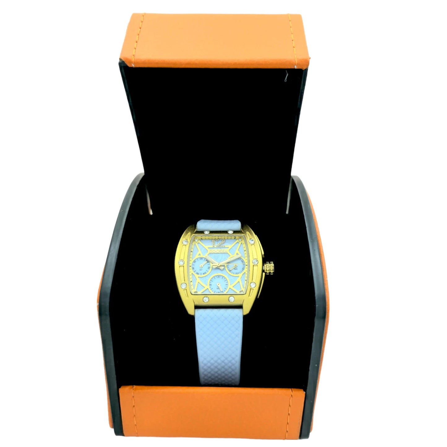 COOSSA ORIGINAL Special Edition Womens Tonneau 35MM Case Gold Baby Blue Watch