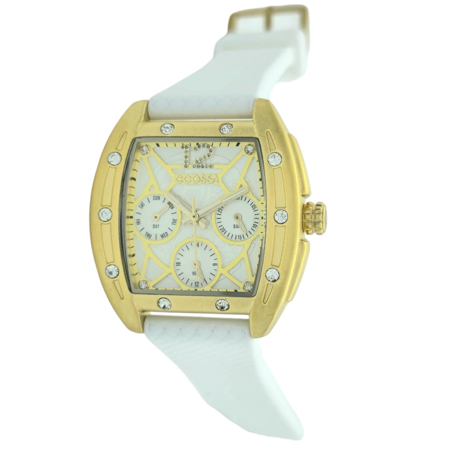COOSSA ORIGINAL Special Edition Women's Tonneau 35MM Gold/White Day-Date Watch