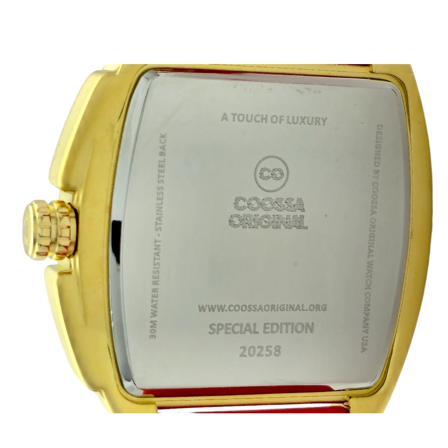 COOSSA ORIGINAL Special Edition Men's Tonneau 46MM Case Gold/Red Tone Day Date