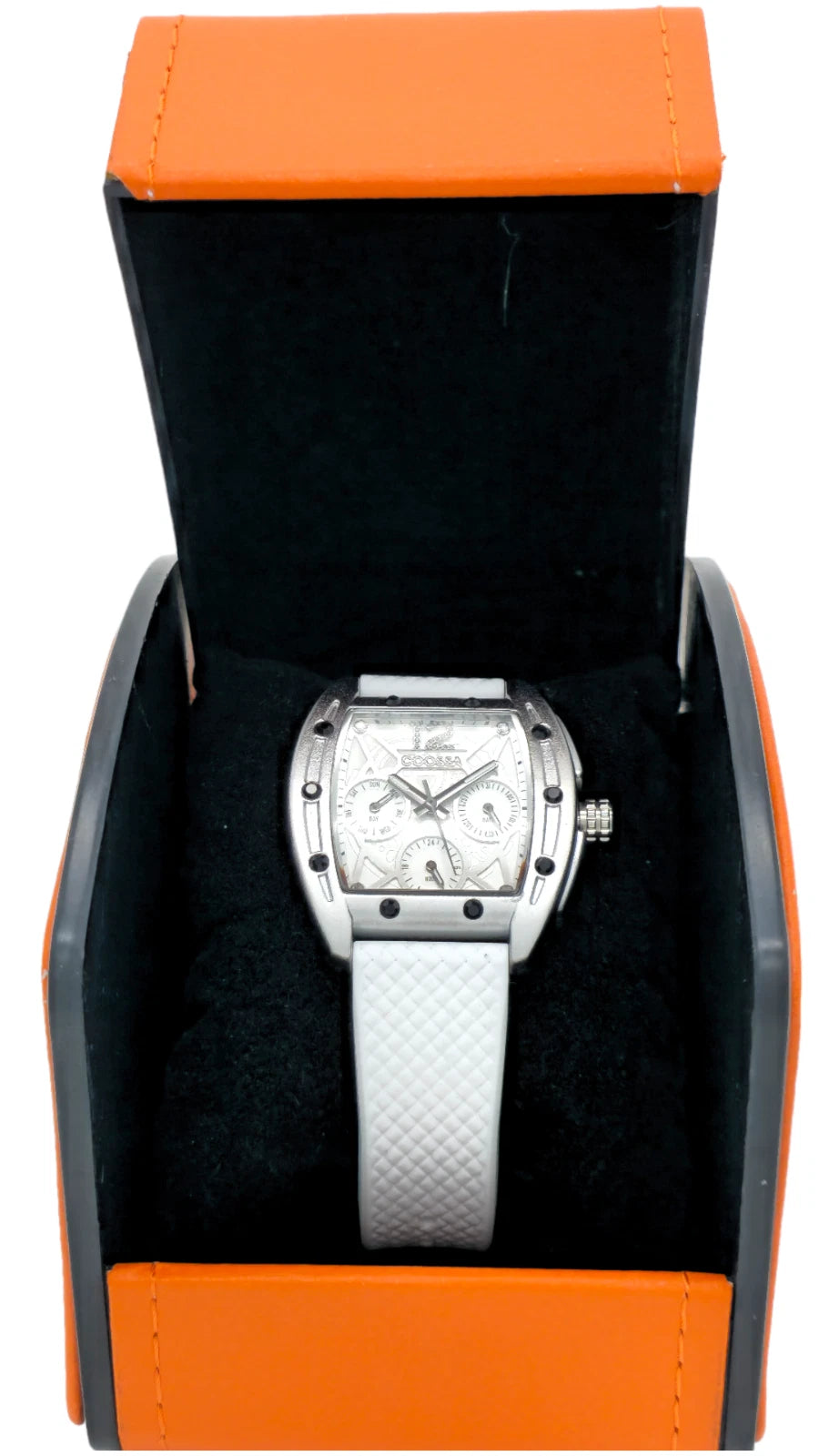COOSSA ORIGINAL Special Edition Women Tonneau 35MM Silver/White Day-Date Watch