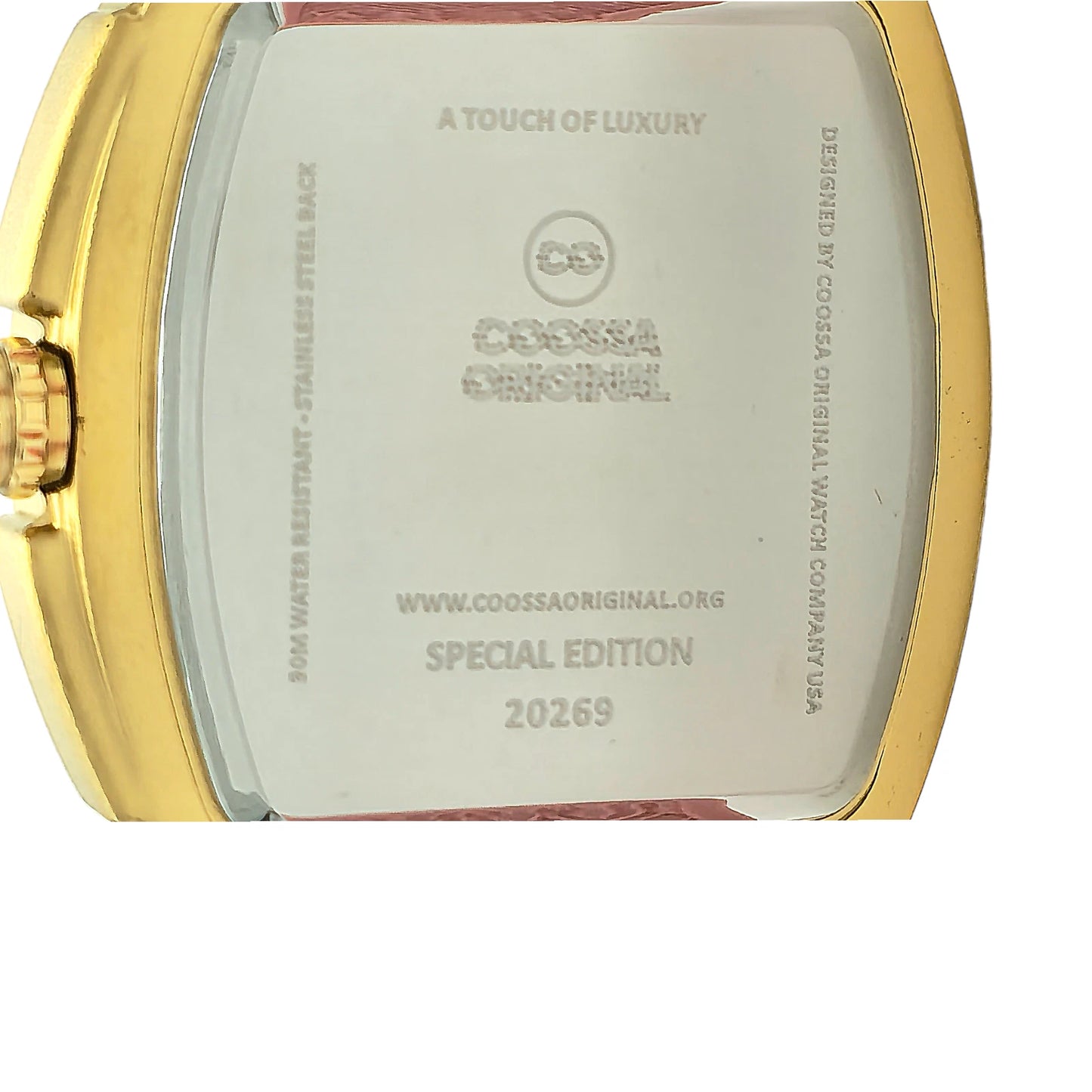 COOSSA ORIGINAL Special Edition Women Tonneau 35MM Case Gold/Pink Day-Date Watch