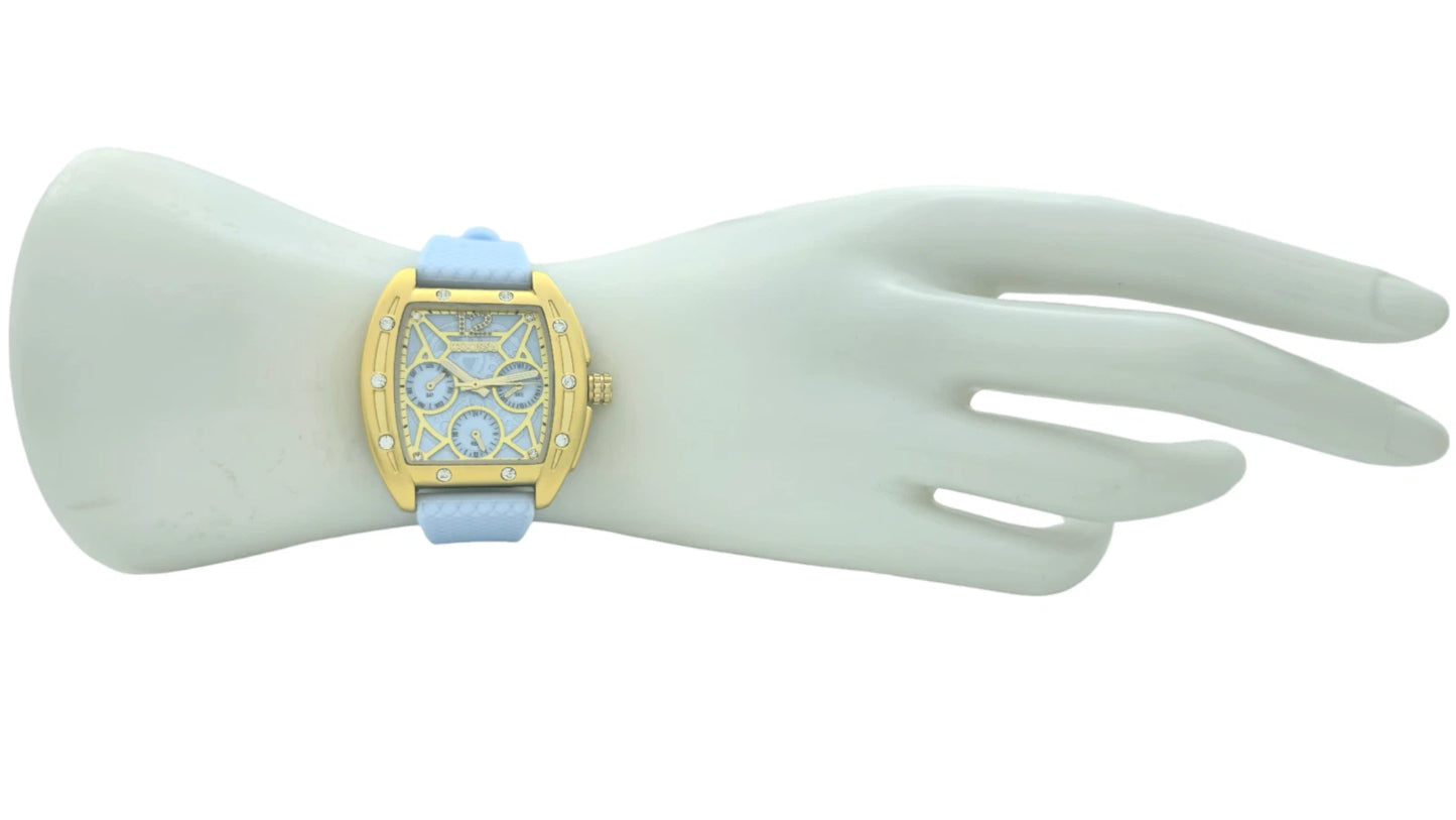 COOSSA ORIGINAL Special Edition Womens Tonneau 35MM Case Gold Baby Blue Watch