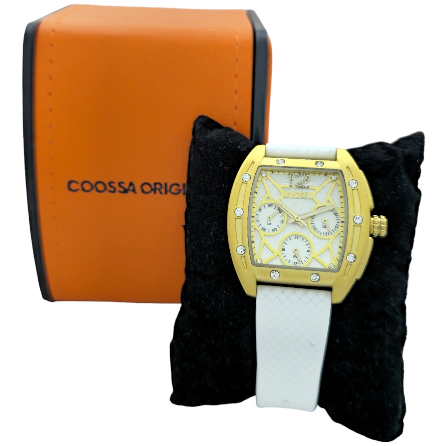 COOSSA ORIGINAL Special Edition Women's Tonneau 35MM Gold/White Day-Date Watch