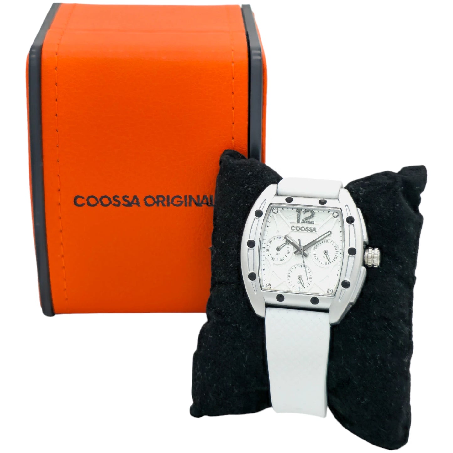 COOSSA ORIGINAL Special Edition Women Tonneau 35MM Silver/White Day-Date Watch