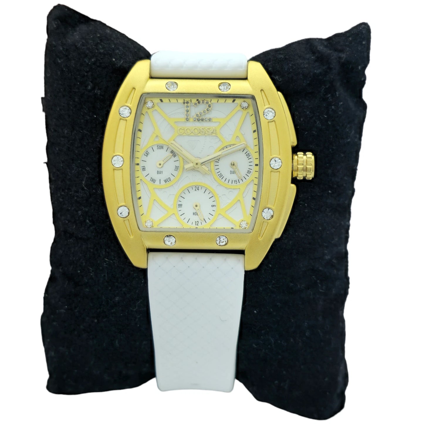 COOSSA ORIGINAL Special Edition Women's Tonneau 35MM Gold/White Day-Date Watch