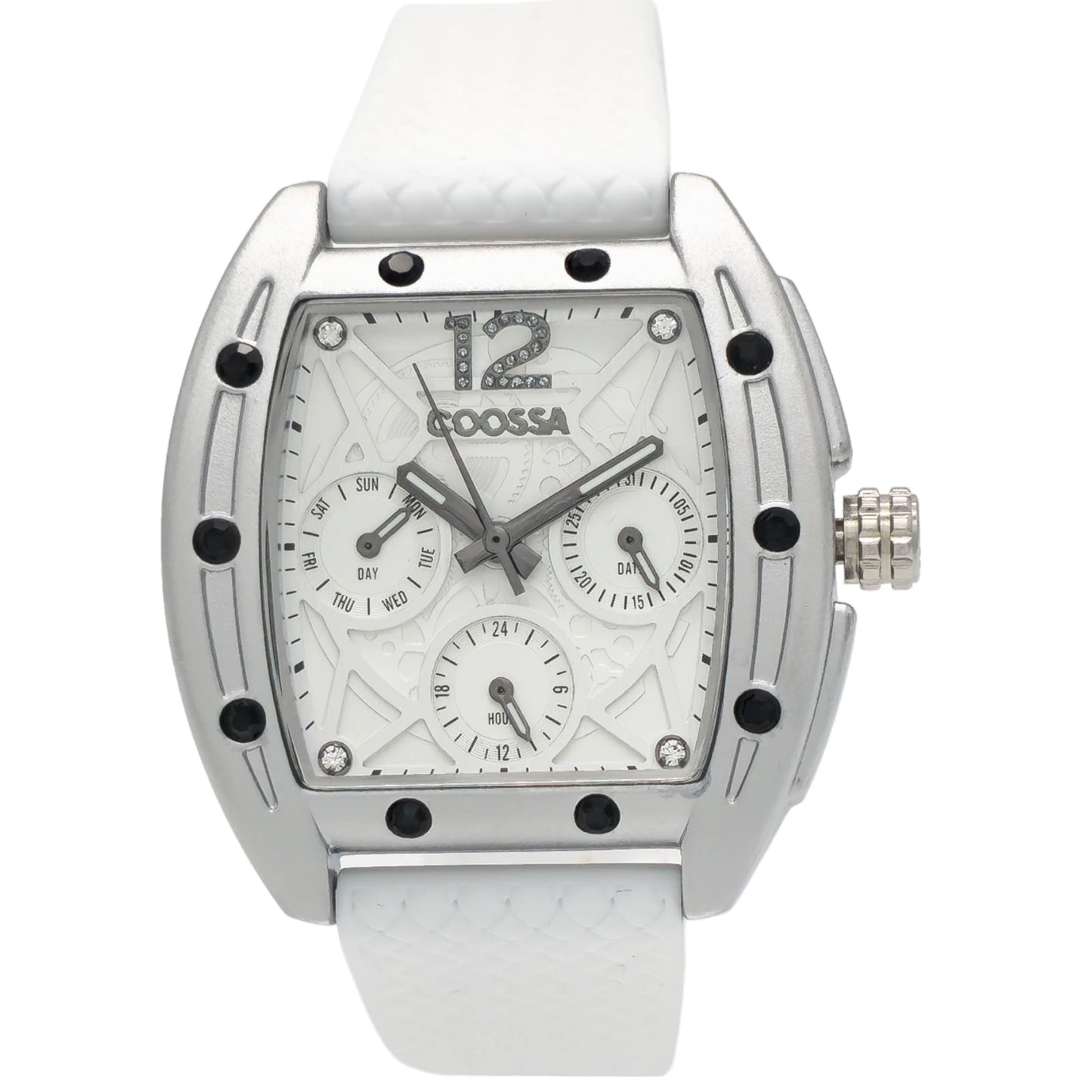 COOSSA ORIGINAL Special Edition Women Tonneau 35MM Silver/White Day-Date Watch