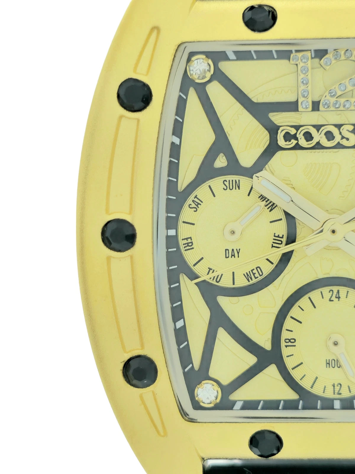 COOSSA ORIGINAL Special Edition Women's Tonneau 35MM Gold/Black Day-Date Watch