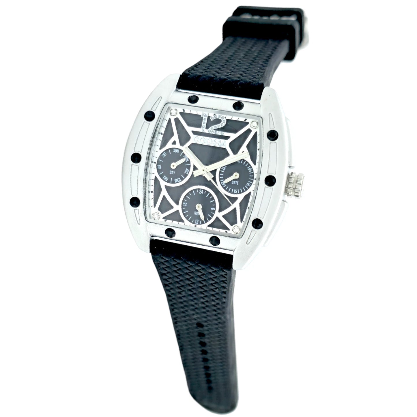 COOSSA ORIGINAL Special Edition Women's Tonneau 35MM Silver/Black Day-Date Watch