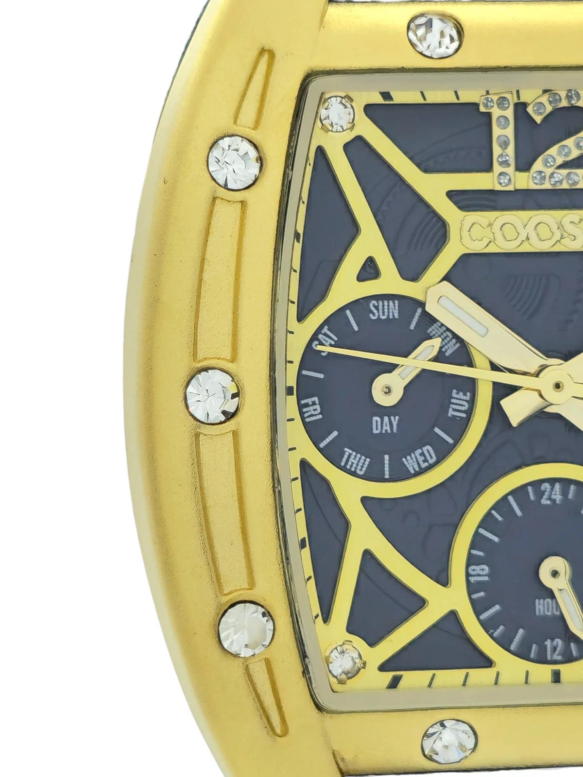 COOSSA ORIGINAL Special Edition Women's Tonneau 35MM Gold/Blue Day-Date Watch