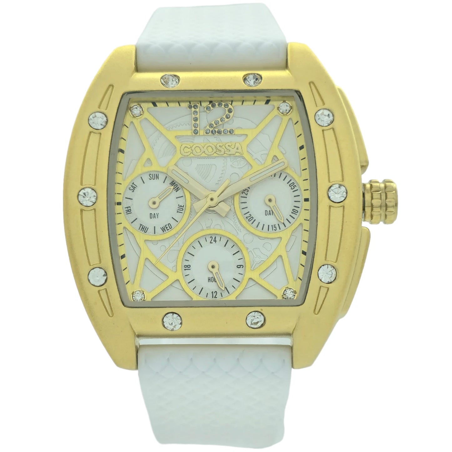 COOSSA ORIGINAL Special Edition Women's Tonneau 35MM Gold/White Day-Date Watch