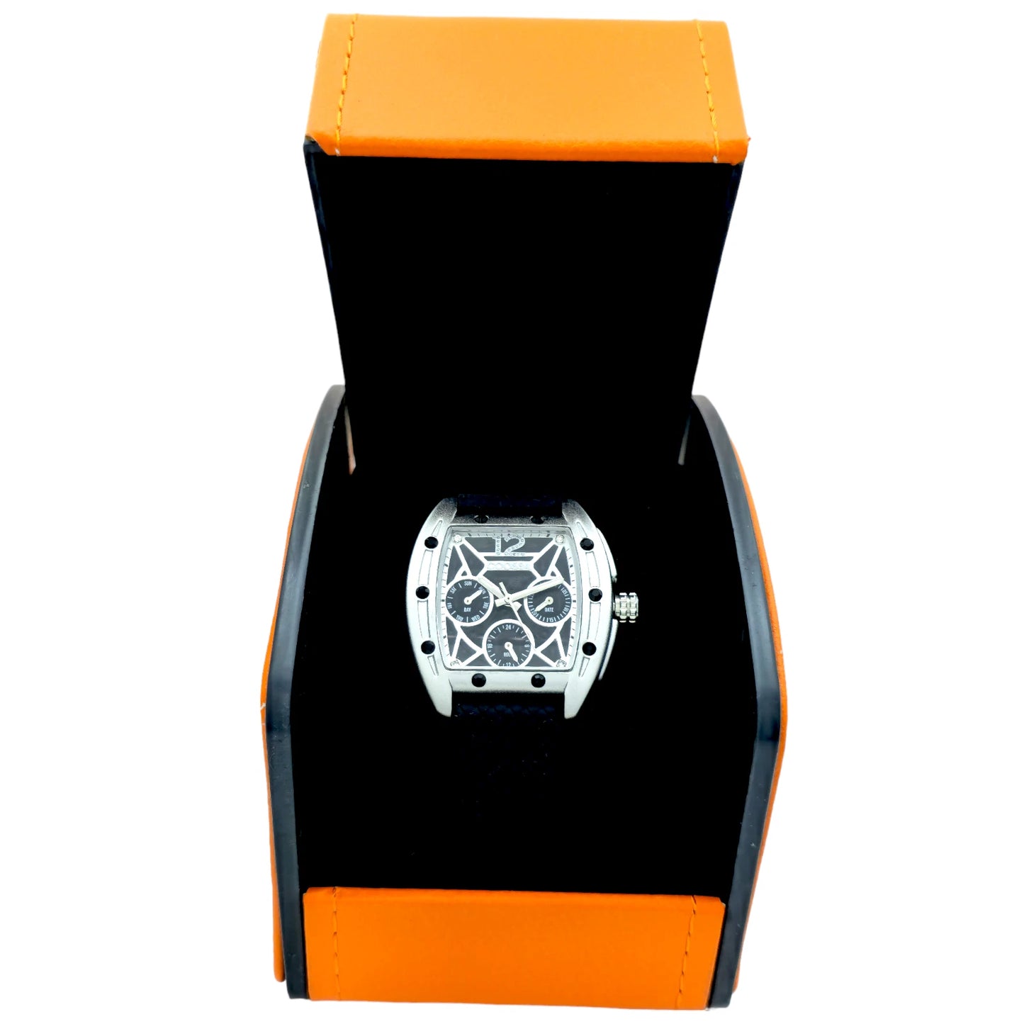 COOSSA ORIGINAL Special Edition Women's Tonneau 35MM Silver/Black Day-Date Watch