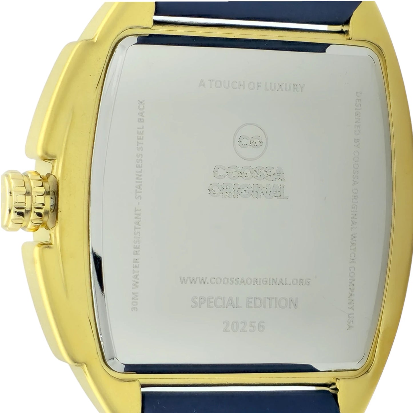COOSSA ORIGINAL Special Edition Mens Tonneau 46MM Case Gold/Navy Day-Date Watch  Kingdom Of Watches (8346)