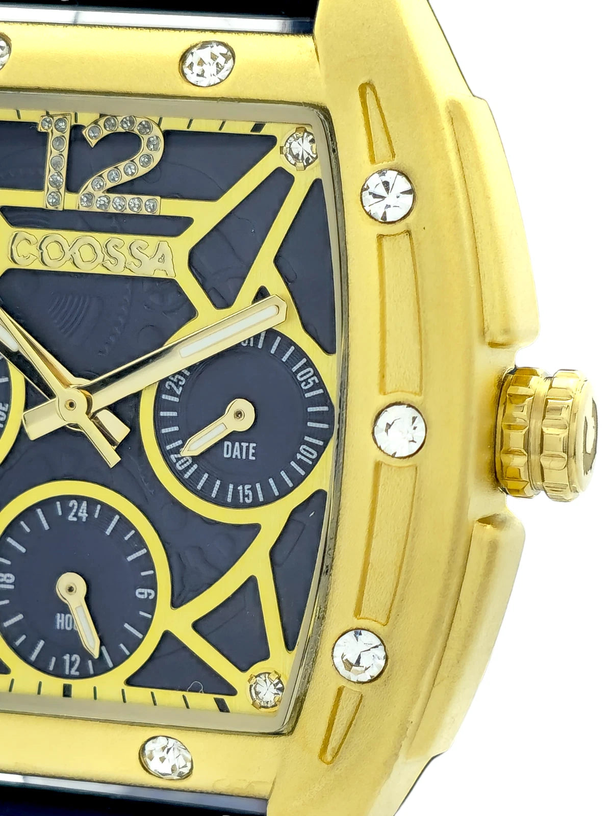 COOSSA ORIGINAL Special Edition Women's Tonneau 35MM Gold/Blue Day-Date Watch