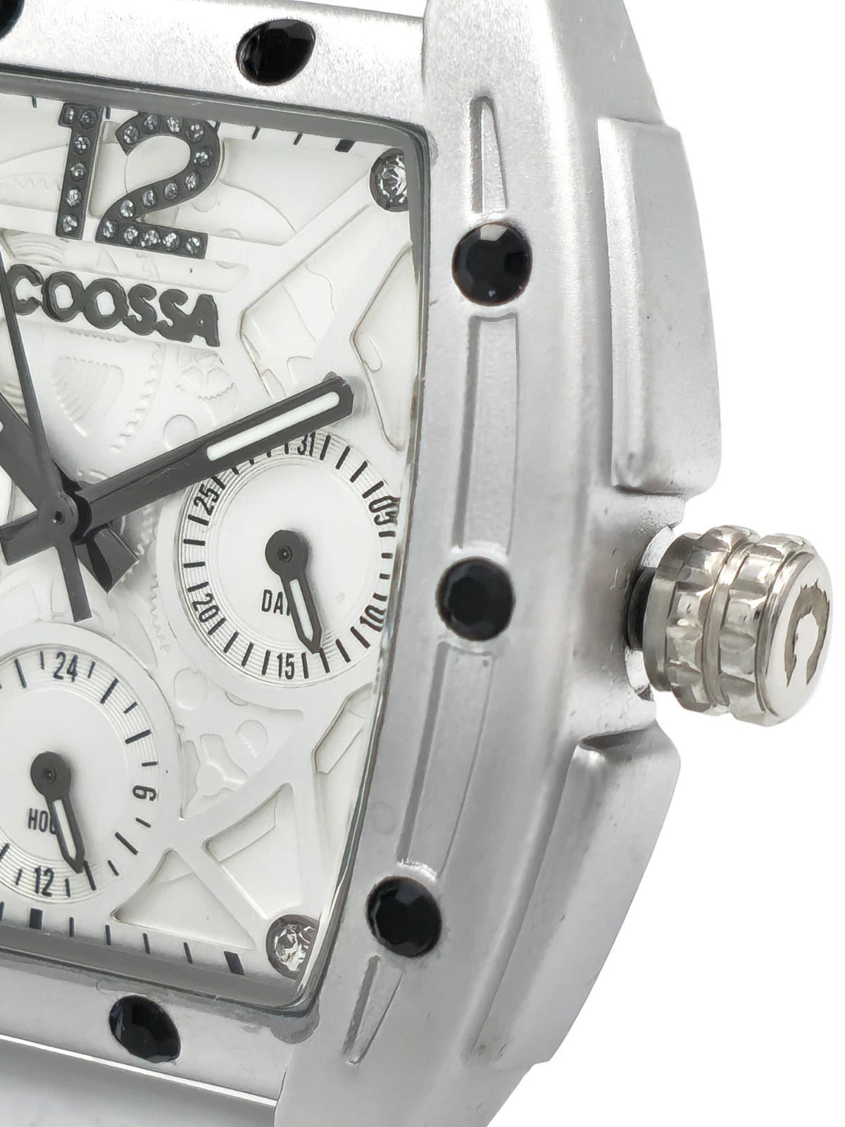COOSSA ORIGINAL Special Edition Women Tonneau 35MM Silver/White Day-Date Watch