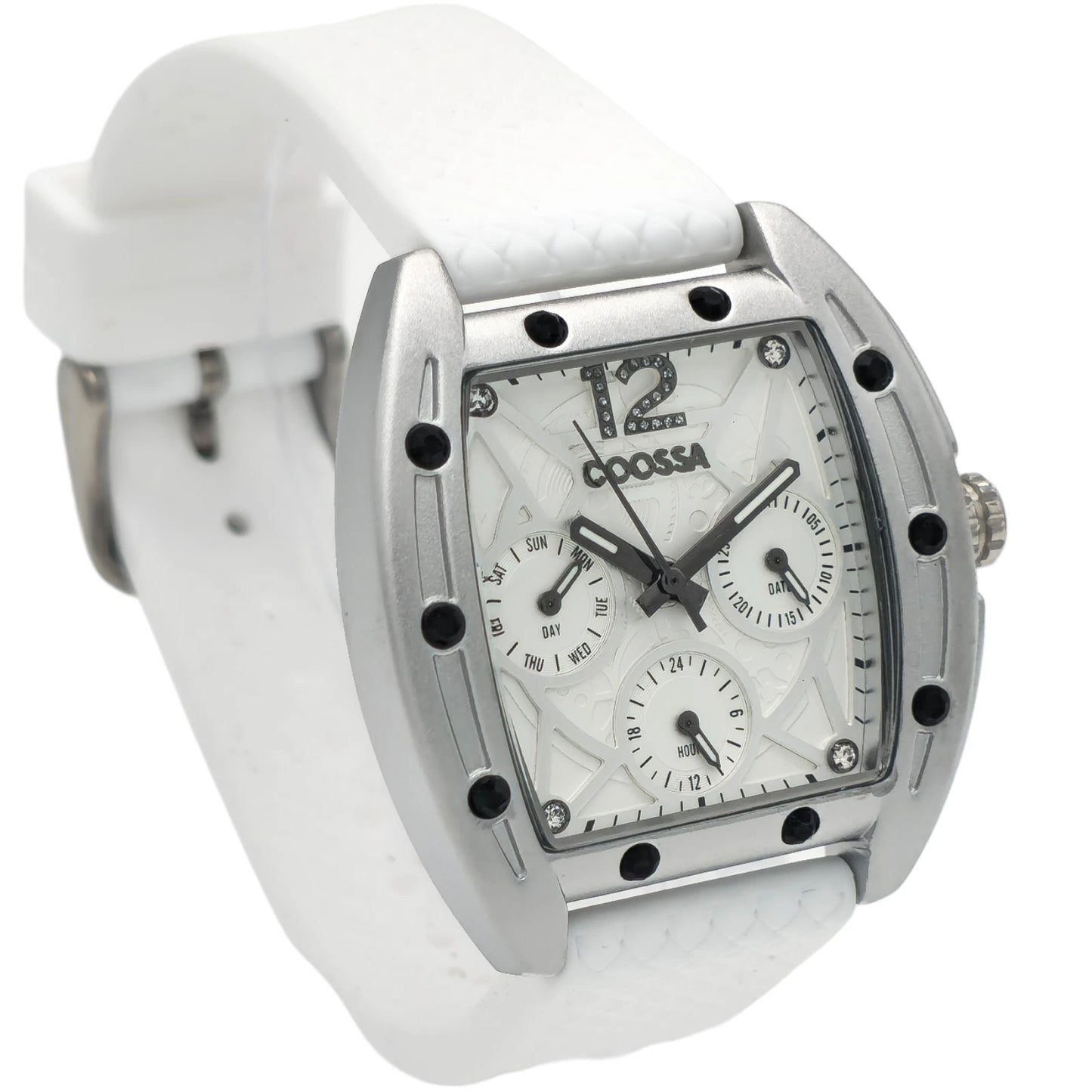 COOSSA ORIGINAL Special Edition Women Tonneau 35MM Silver/White Day-Date Watch