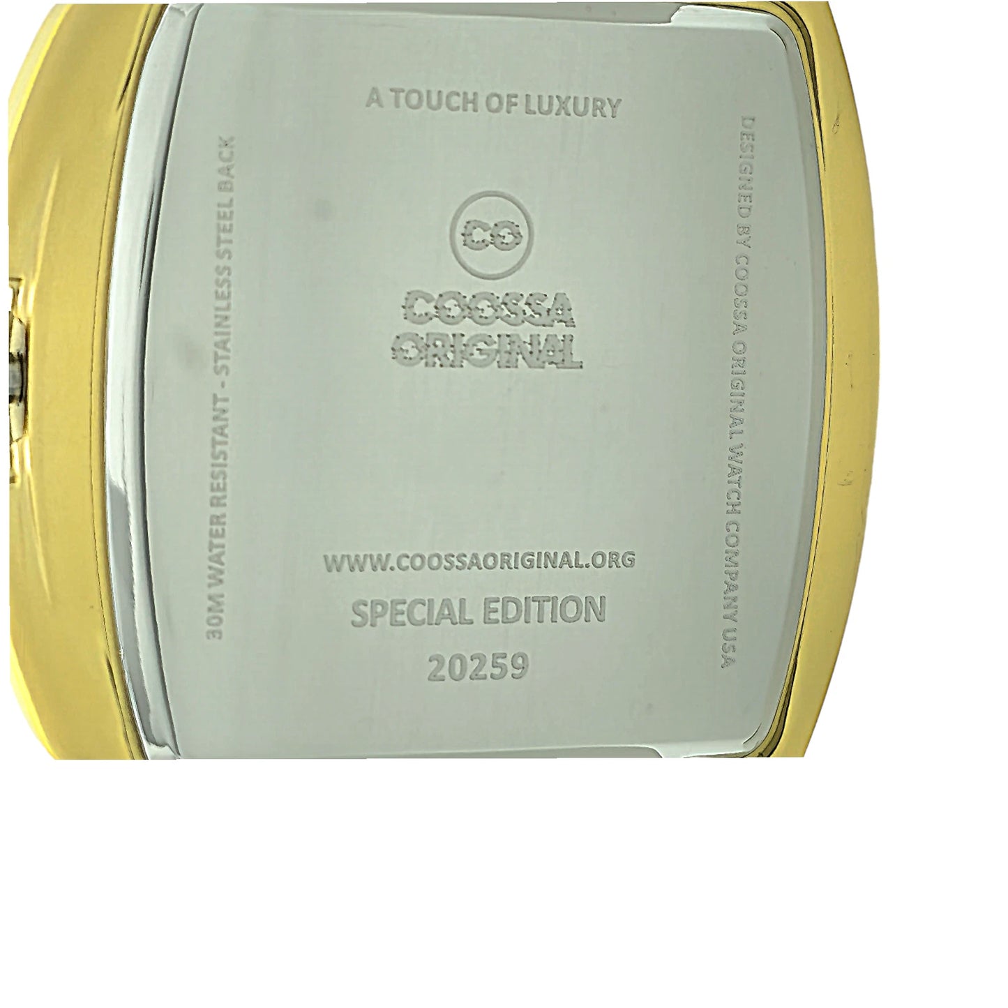 COOSSA ORIGINAL Special Edition Mens Tonneau 46MM Case Gold/White Day-Date Watch