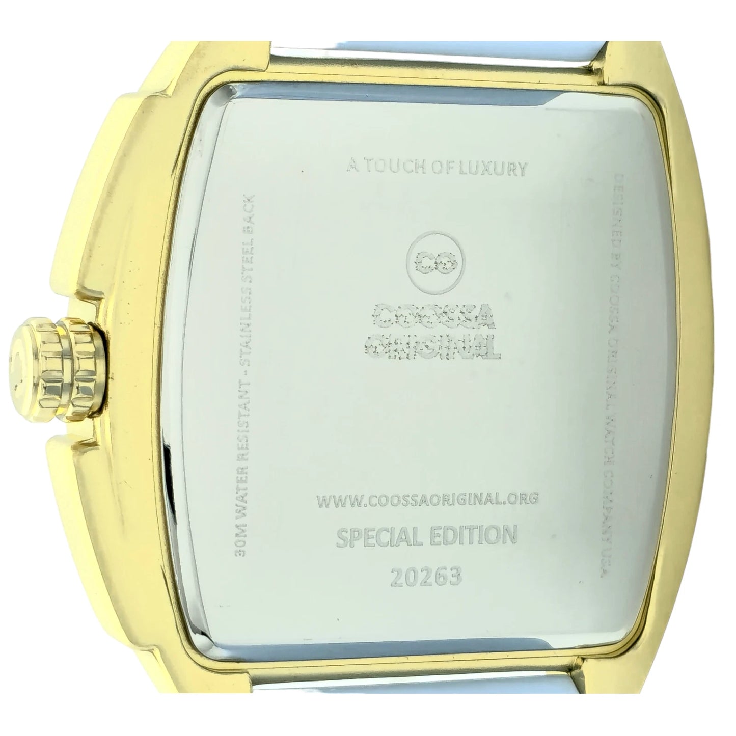 COOSSA ORIGINAL Special Edition Mens Tonneau 46MM Case Gold/Baby Blue Watch