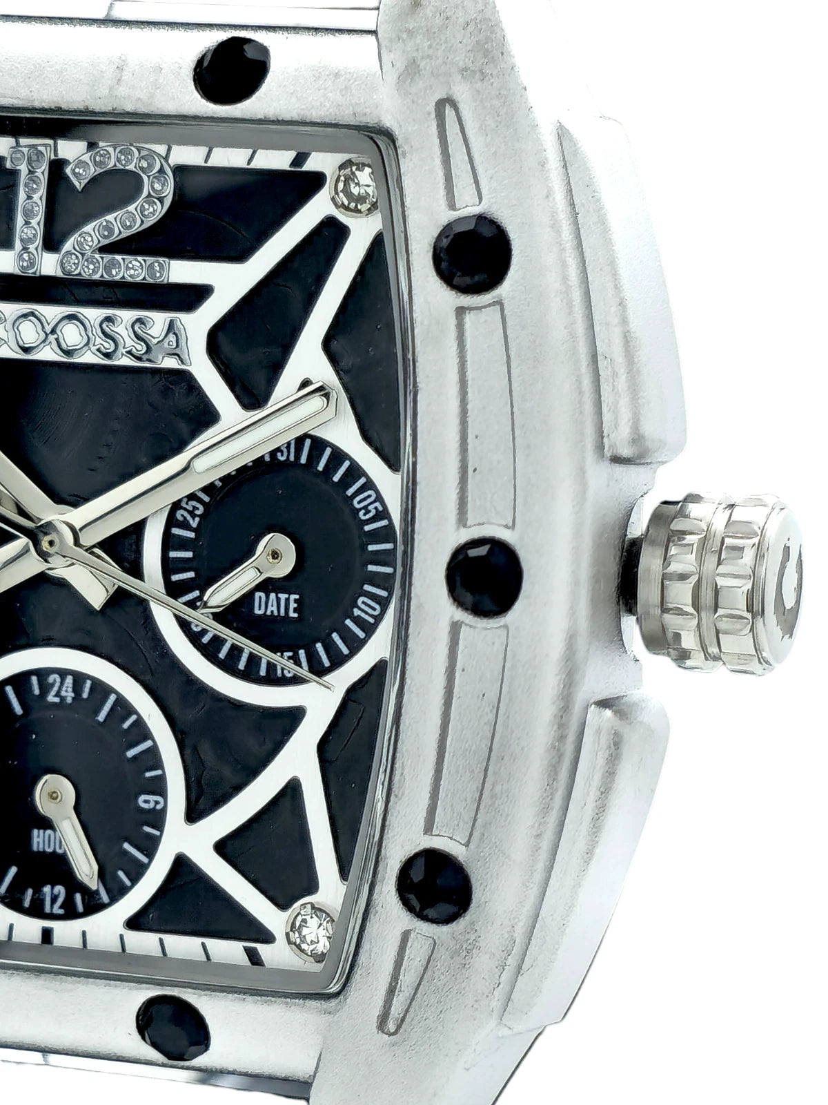 COOSSA ORIGINAL Special Edition Women's Tonneau 35MM Silver/Black Day-Date Watch