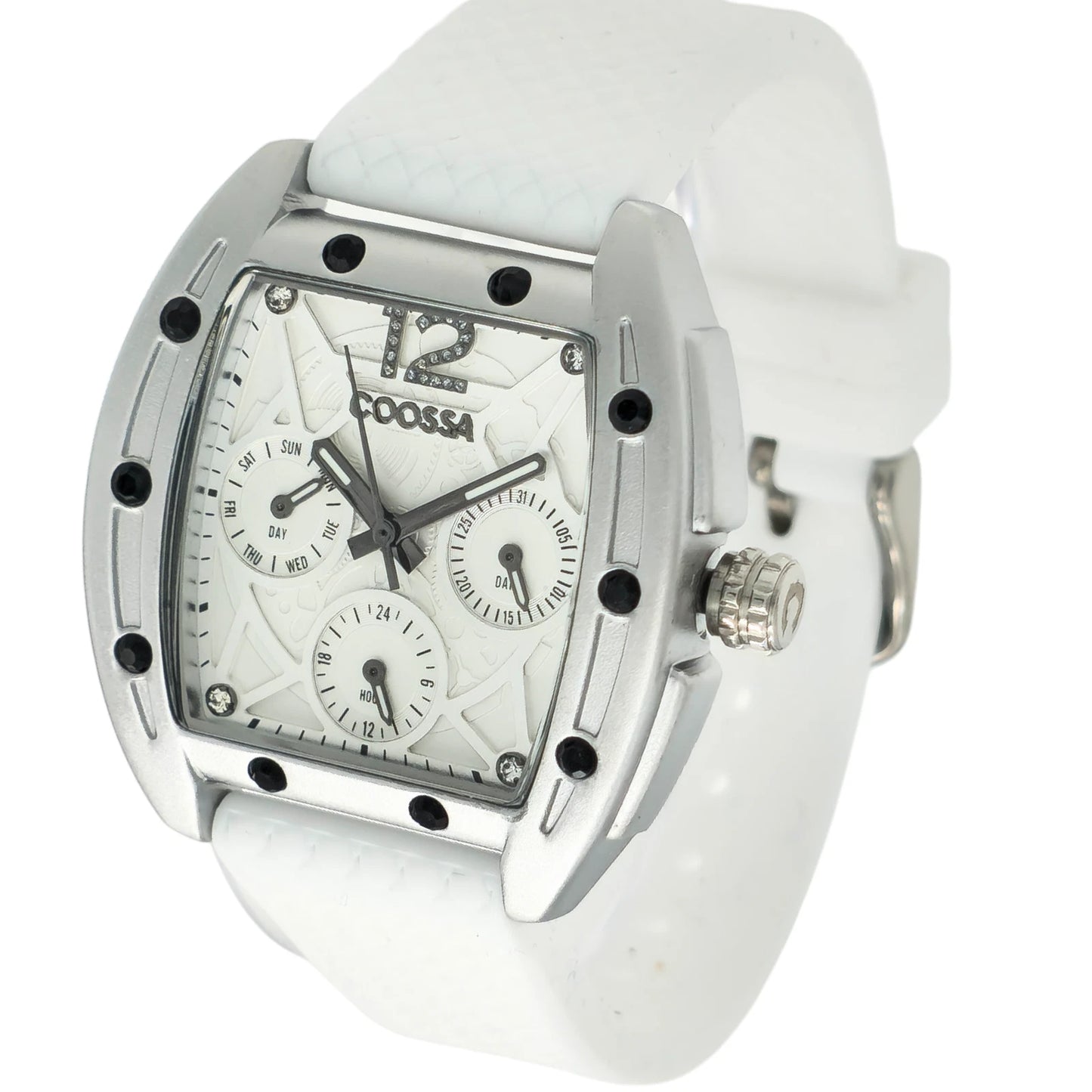 COOSSA ORIGINAL Special Edition Women Tonneau 35MM Silver/White Day-Date Watch