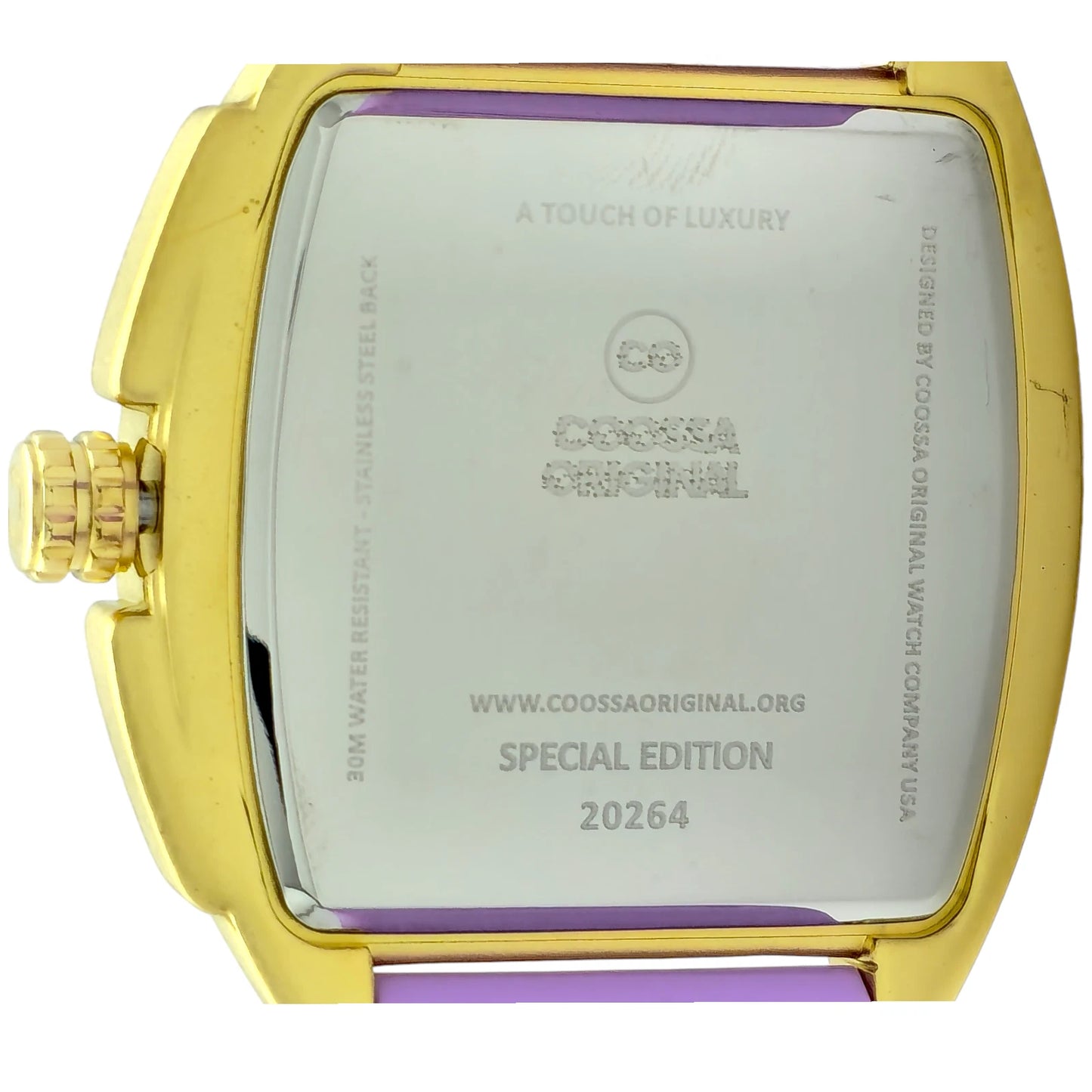 COOSSA ORIGINAL Special Edition Mens Tonneau 46MM Case Gold/Purple Tone Day Date