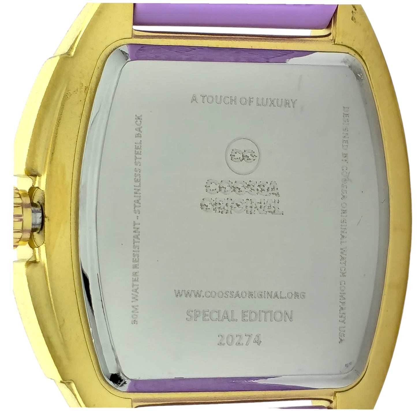 COOSSA ORIGINAL Special Edition Women's Tonneau 35MM Gold/Purple Day-Date Watch