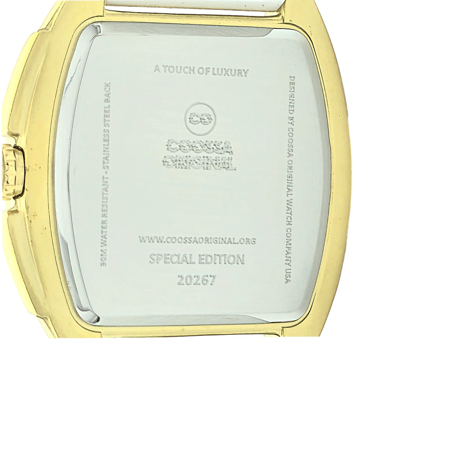 COOSSA ORIGINAL Special Edition Women's Tonneau 35MM Gold/White Day-Date Watch
