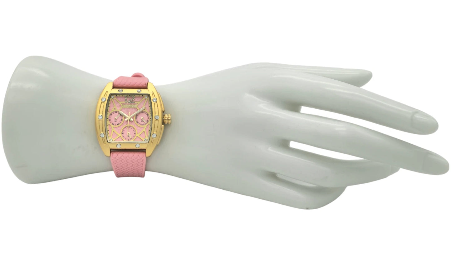 COOSSA ORIGINAL Special Edition Women Tonneau 35MM Case Gold/Pink Day-Date Watch