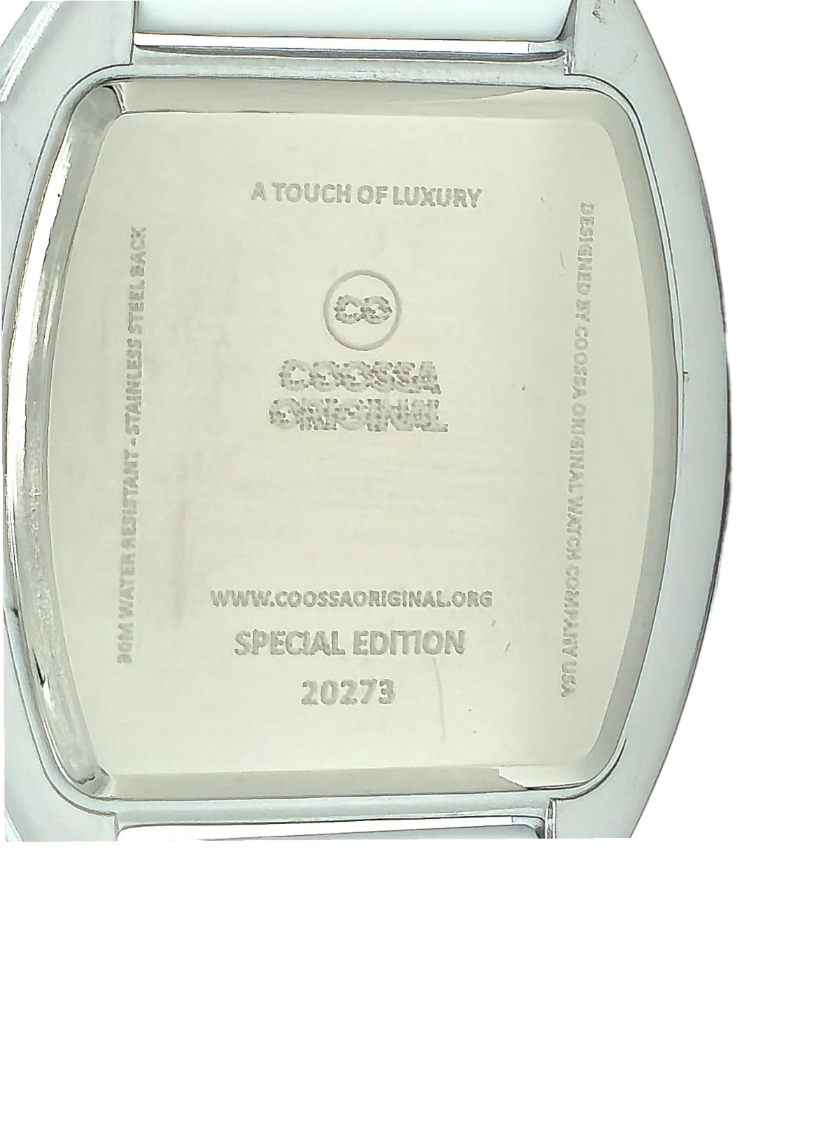 COOSSA ORIGINAL Special Edition Women Tonneau 35MM Silver/White Day-Date Watch