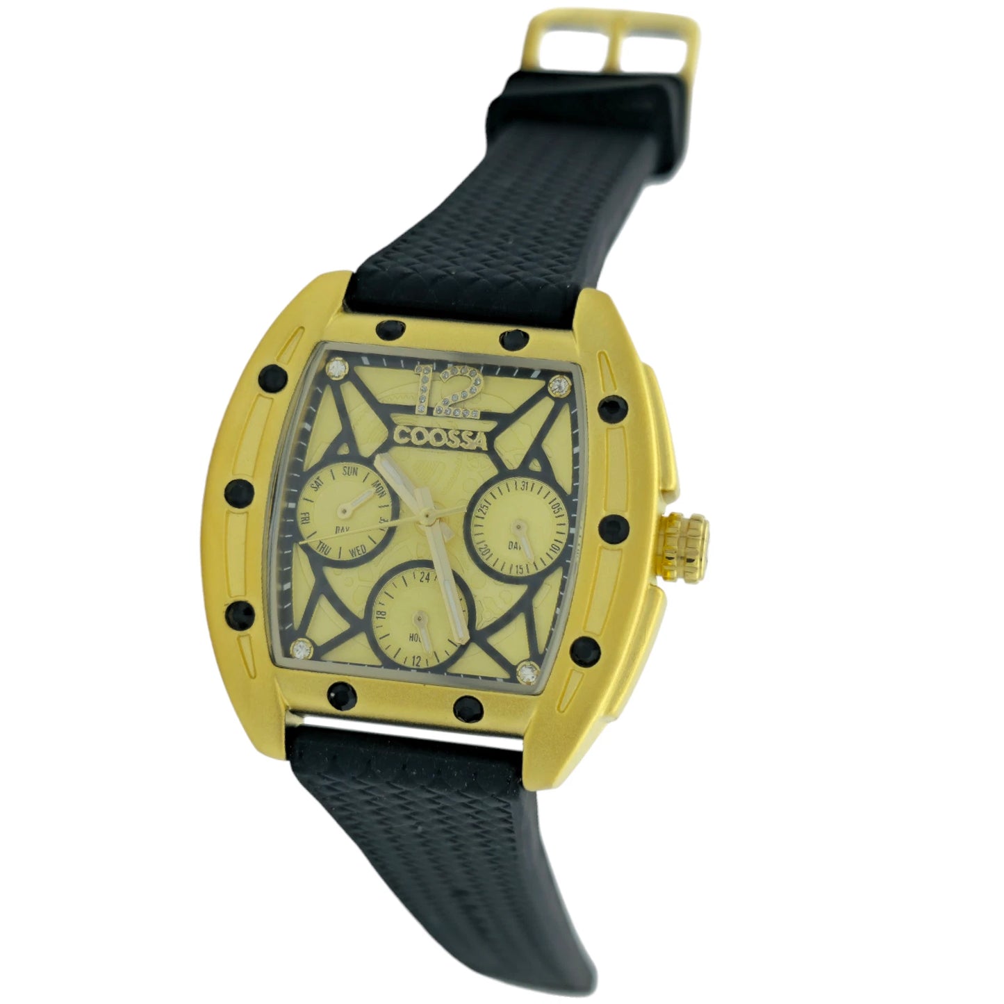 COOSSA ORIGINAL Special Edition Women's Tonneau 35MM Gold/Black Day-Date Watch