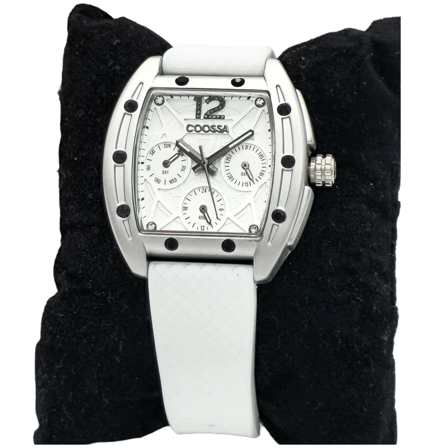 COOSSA ORIGINAL Special Edition Women Tonneau 35MM Silver/White Day-Date Watch