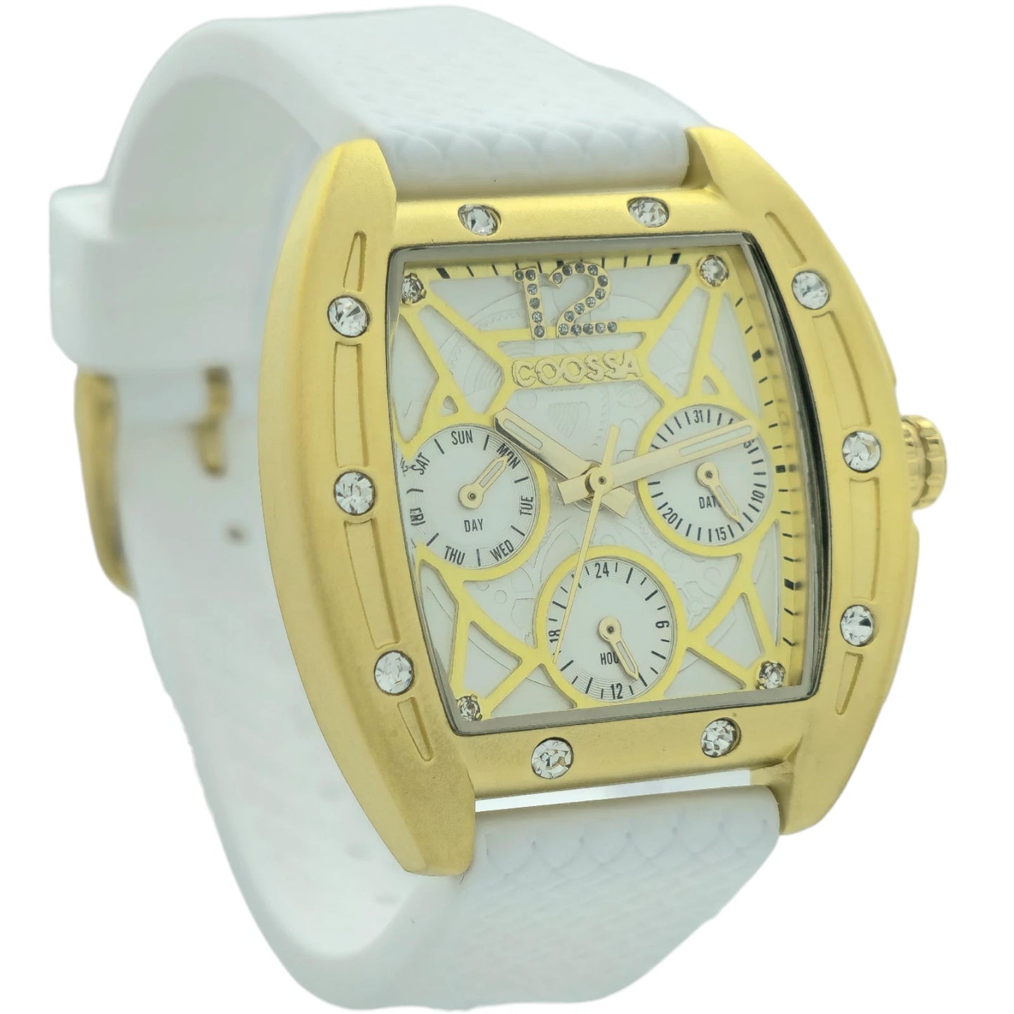 COOSSA ORIGINAL Special Edition Women's Tonneau 35MM Gold/White Day-Date Watch